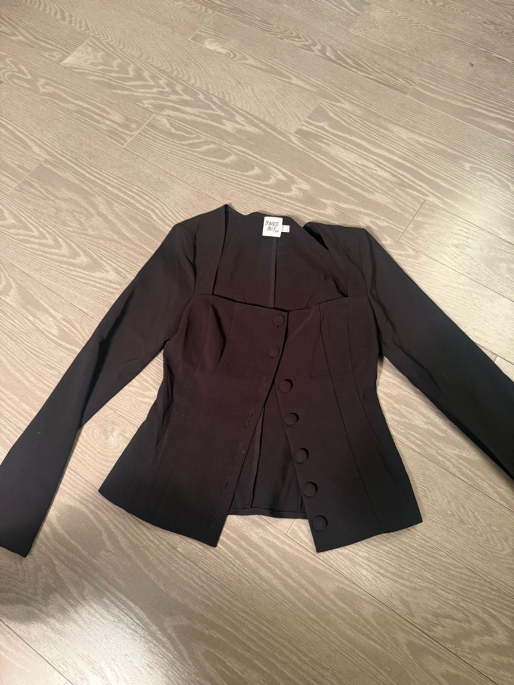 Princess Polly Black Structured Button Blazer